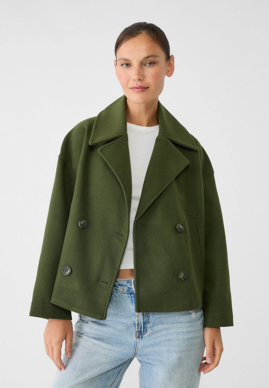 Women’s Short Coat - Double Breasted Classic Coat - Anna