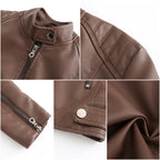 Women’s Faux Leather Jacket - Luxe Biker Style Jacket - Anora