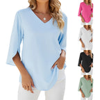 Women’s V-Neck Blouse – Statement Casual Blouse – Sophie