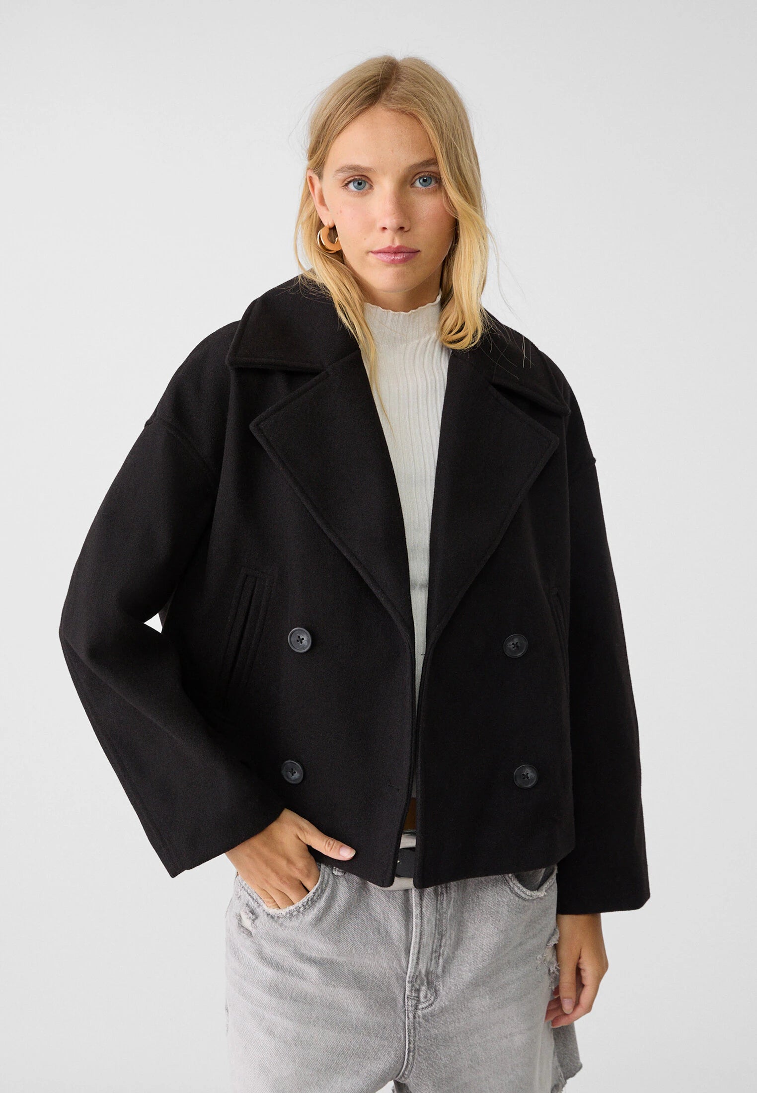 Women’s Short Coat - Double Breasted Classic Coat - Anna
