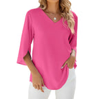 Women’s V-Neck Blouse – Statement Casual Blouse – Sophie