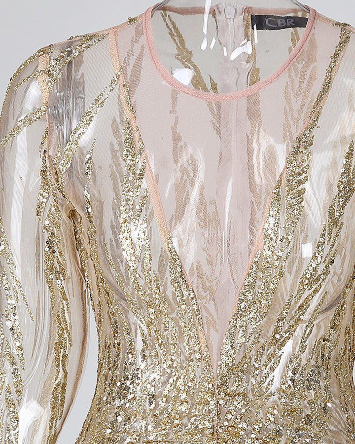 Women’s Bodycon Dress – Glitter Fitted Party Mini Dress – Isabel