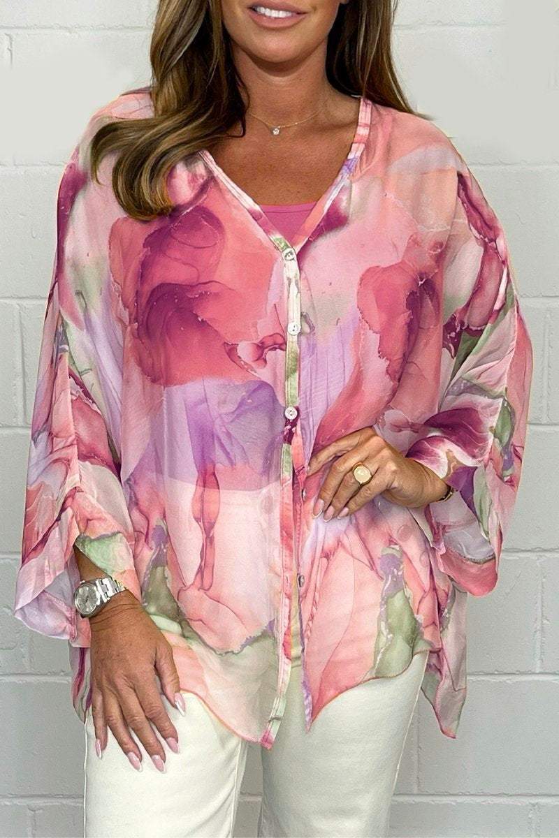 Women’s Printed Blouse – Casual Everyday Blouse – Noa