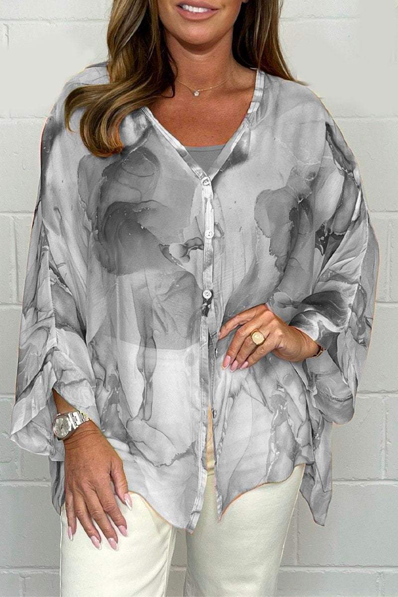 Women’s Printed Blouse – Casual Everyday Blouse – Noa