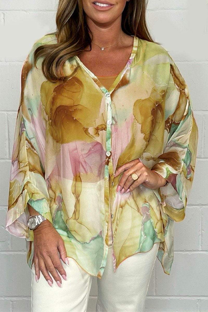 Women’s Printed Blouse – Casual Everyday Blouse – Noa
