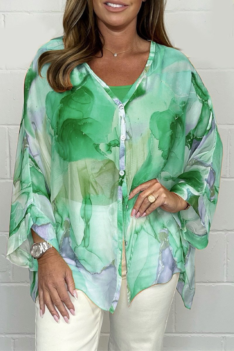 Women’s Printed Blouse – Casual Everyday Blouse – Noa