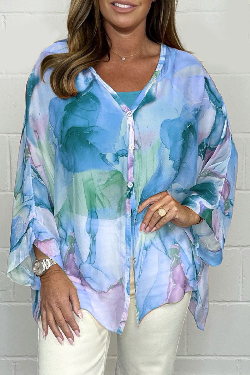 Women’s Printed Blouse – Casual Everyday Blouse – Noa