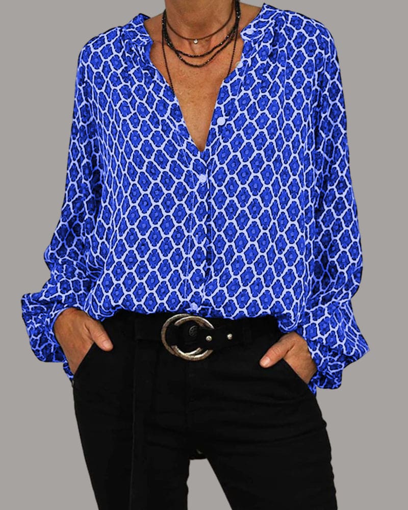 Women’s Boho Blouse – V-Neck Summer Blouse – Luna
