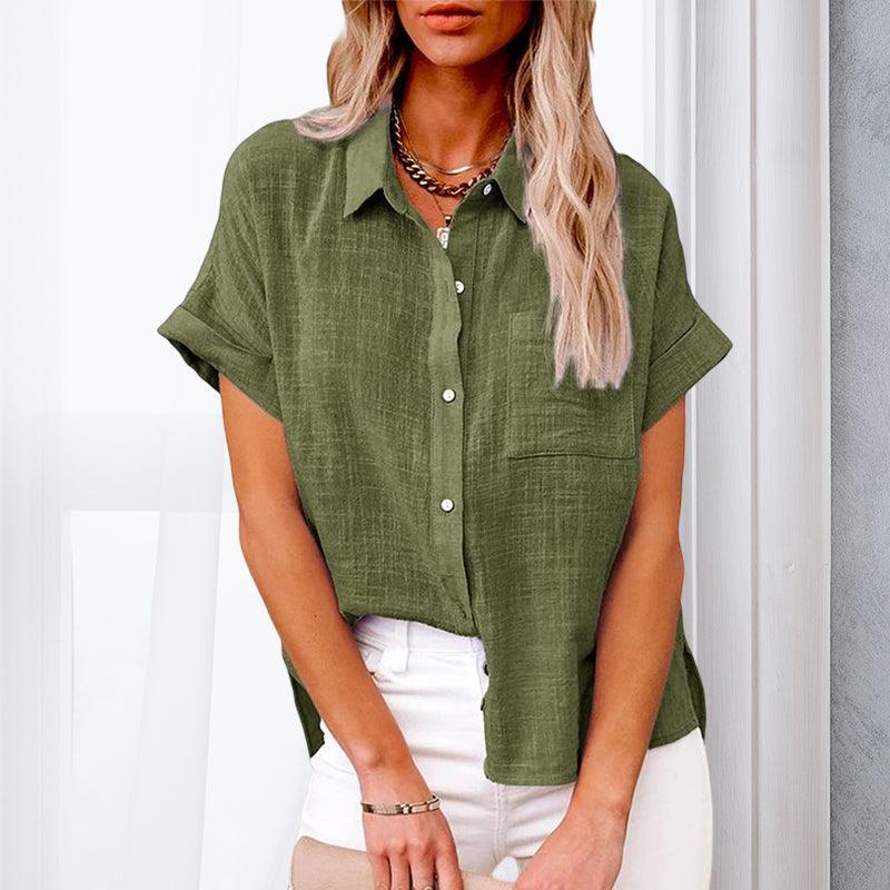 Women’s Short Sleeve Blouse – Relaxed Casual Summer Blouse – Madison