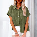 Women’s Short Sleeve Blouse – Relaxed Casual Summer Blouse – Madison