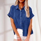 Women’s Short Sleeve Blouse – Relaxed Casual Summer Blouse – Madison