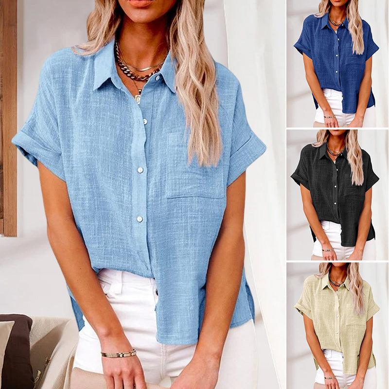 Women’s Short Sleeve Blouse – Relaxed Casual Summer Blouse – Madison
