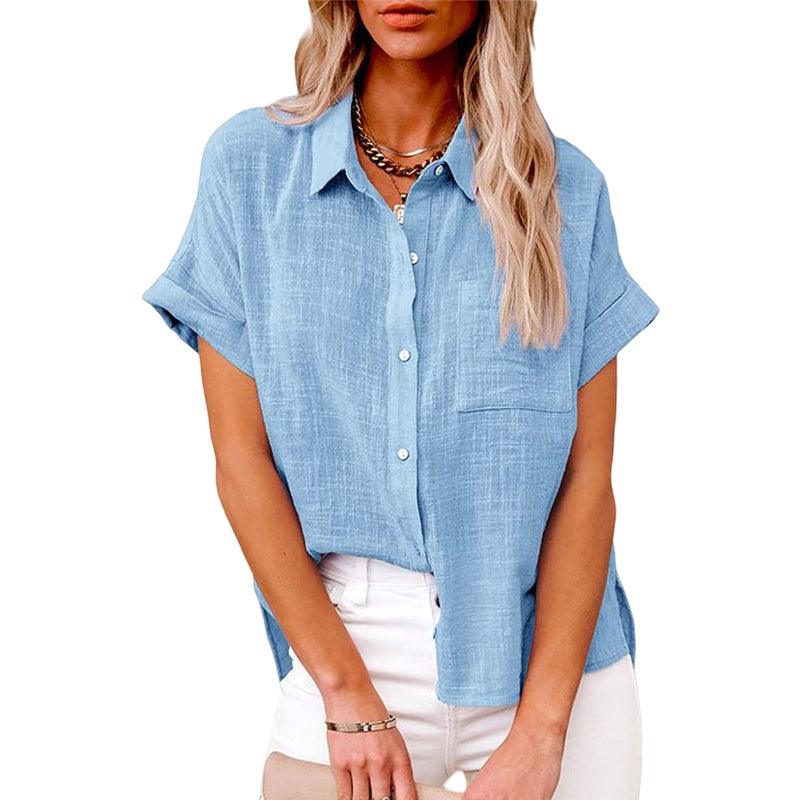 Women’s Short Sleeve Blouse – Relaxed Casual Summer Blouse – Madison