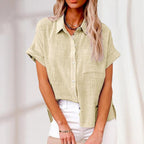 Women’s Short Sleeve Blouse – Relaxed Casual Summer Blouse – Madison