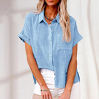 Women’s Short Sleeve Blouse – Relaxed Casual Summer Blouse – Madison