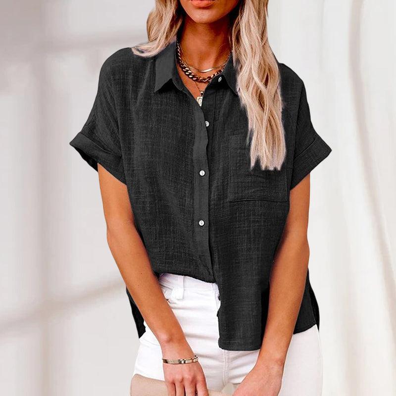 Women’s Short Sleeve Blouse – Relaxed Casual Summer Blouse – Madison