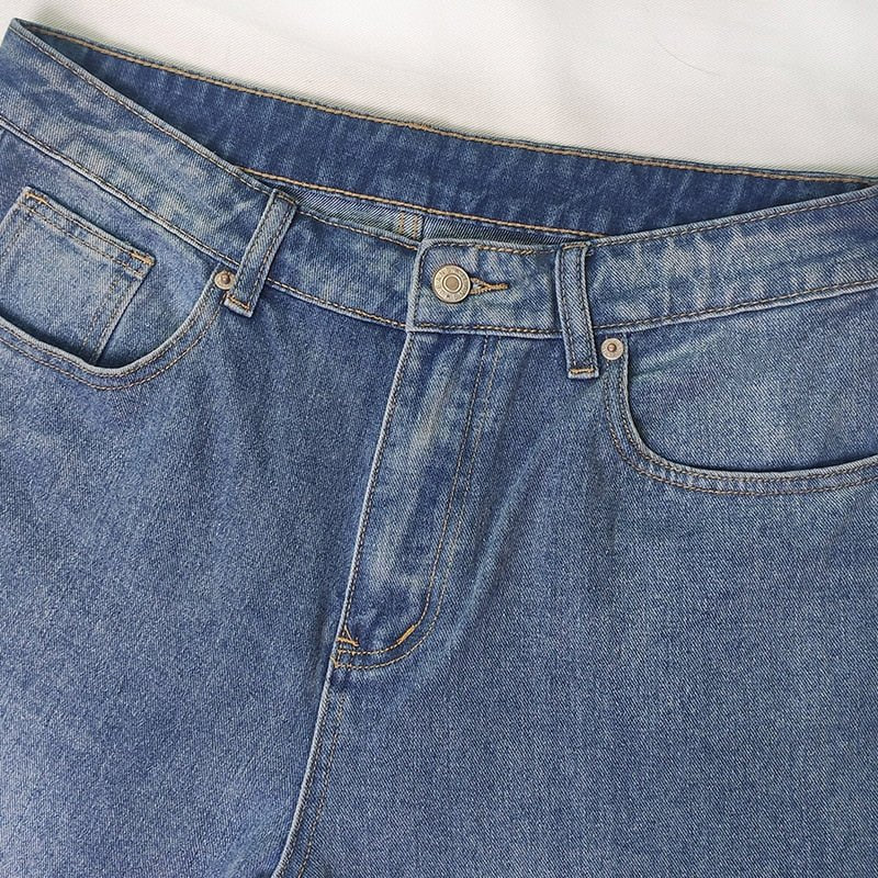 Women’s Mid Rise Baggy Jeans - Wide Leg Casual Denim - Orsoni