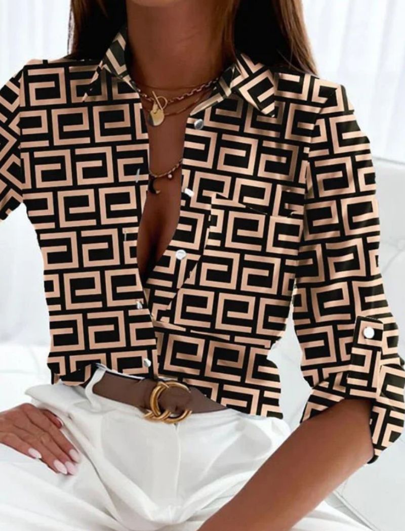 Women’s Lapel Blouse – Lightweight Summer Blouse – Kayla