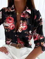 Women’s Lapel Blouse – Lightweight Summer Blouse – Kayla