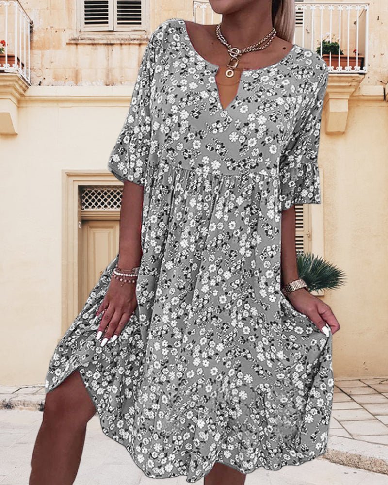 Women’s Summer Dress - Floral Airy Casual Dress - Selina