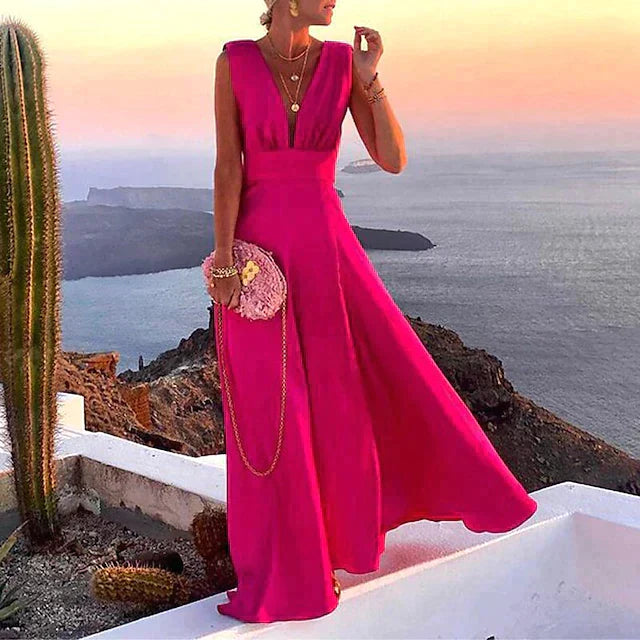Women’s Maxi Dress - Elegant Flowing Occasion Dress - Aurélie
