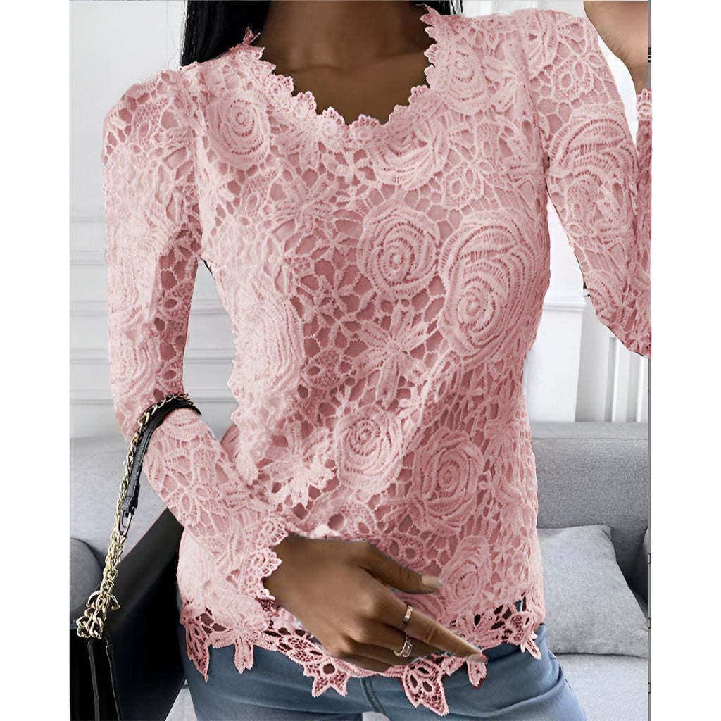 Women’s Lace Blouse – Long Sleeve Elegant Blouse – Clarisse