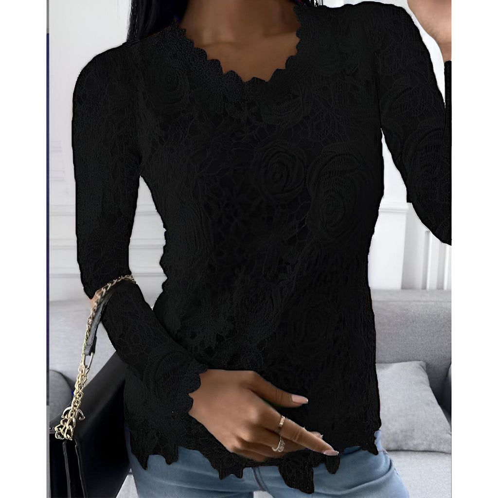 Women’s Lace Blouse – Long Sleeve Elegant Blouse – Clarisse