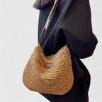 Women’s Slouchy Shoulder Bag - Adjustable Strap Zipper Closure - Kathy