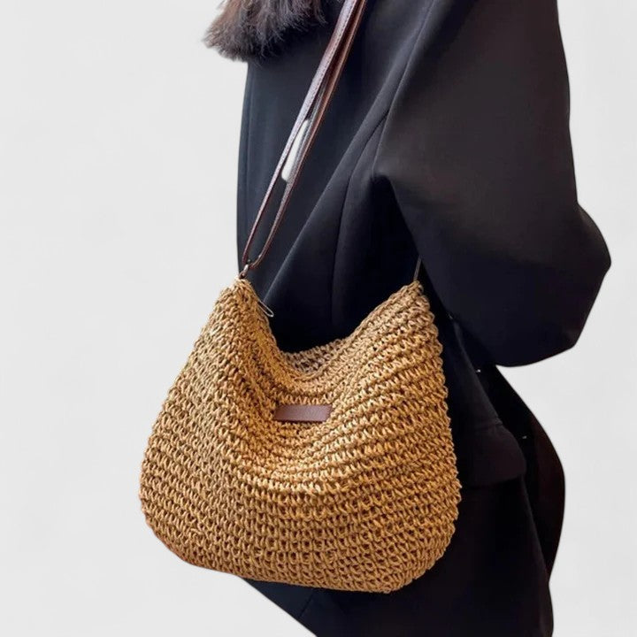 Women’s Slouchy Shoulder Bag - Adjustable Strap Zipper Closure - Kathy