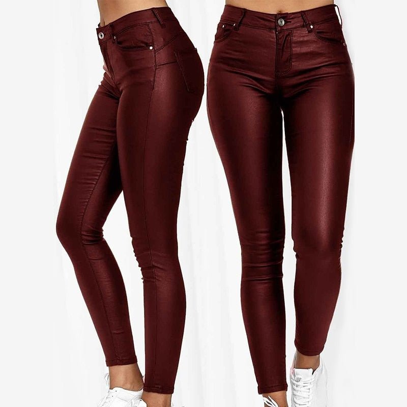 Women’s Slim Fit Pants - Mid Rise Casual Trousers - Phineas