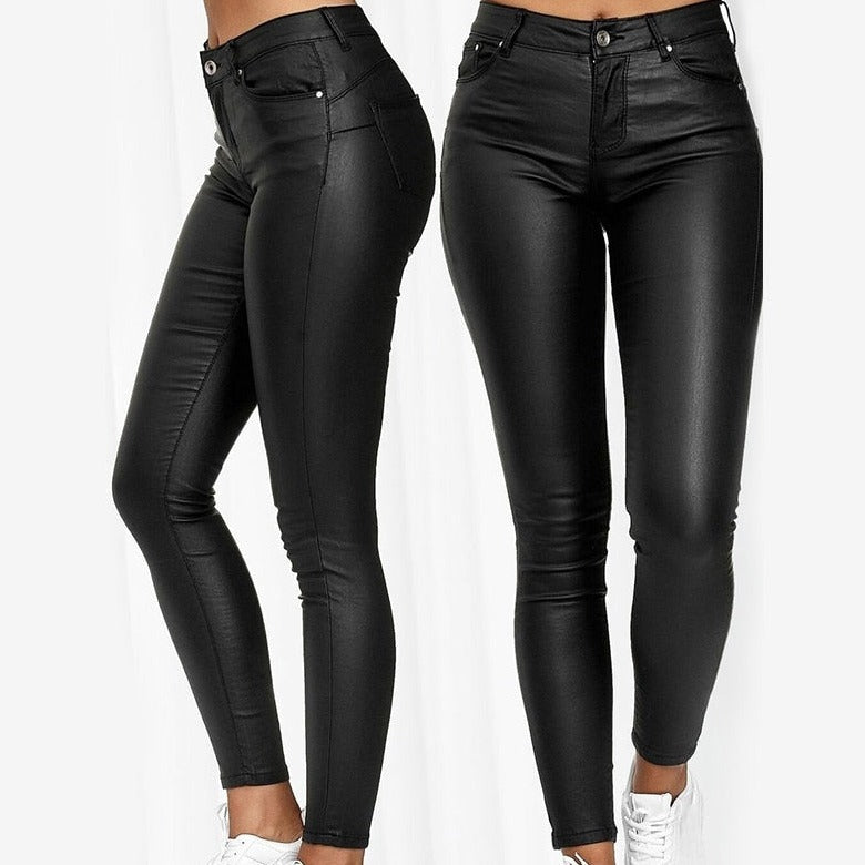 Women’s Slim Fit Pants - Mid Rise Casual Trousers - Phineas
