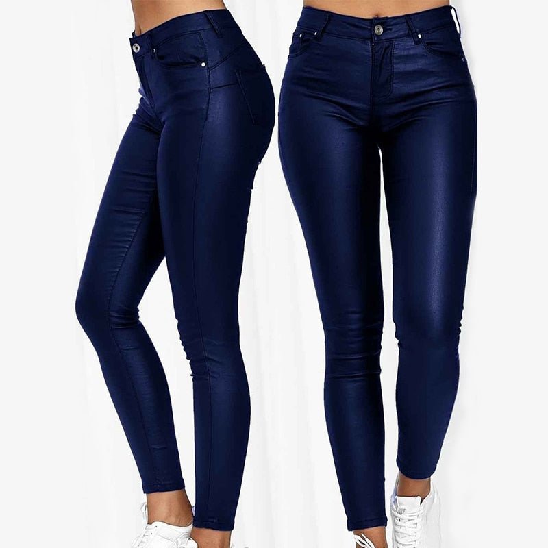 Women’s Slim Fit Pants - Mid Rise Casual Trousers - Phineas