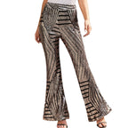 Women’s Sequin Statement Pants - High Waist Party Trousers - Thaddeusi