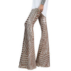Women’s Sequin Statement Pants - High Waist Party Trousers - Thaddeusi