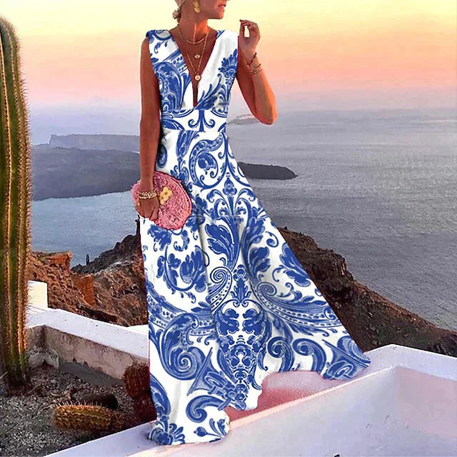Women’s Maxi Dress - Elegant Flowing Occasion Dress - Aurélie