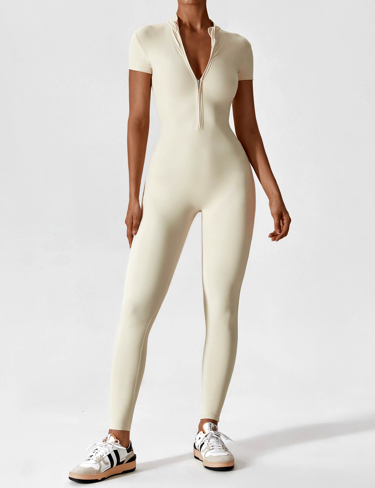 Women’s Bodysuit – Seamless Zip Sculpting Activewear Bodysuit – Lina