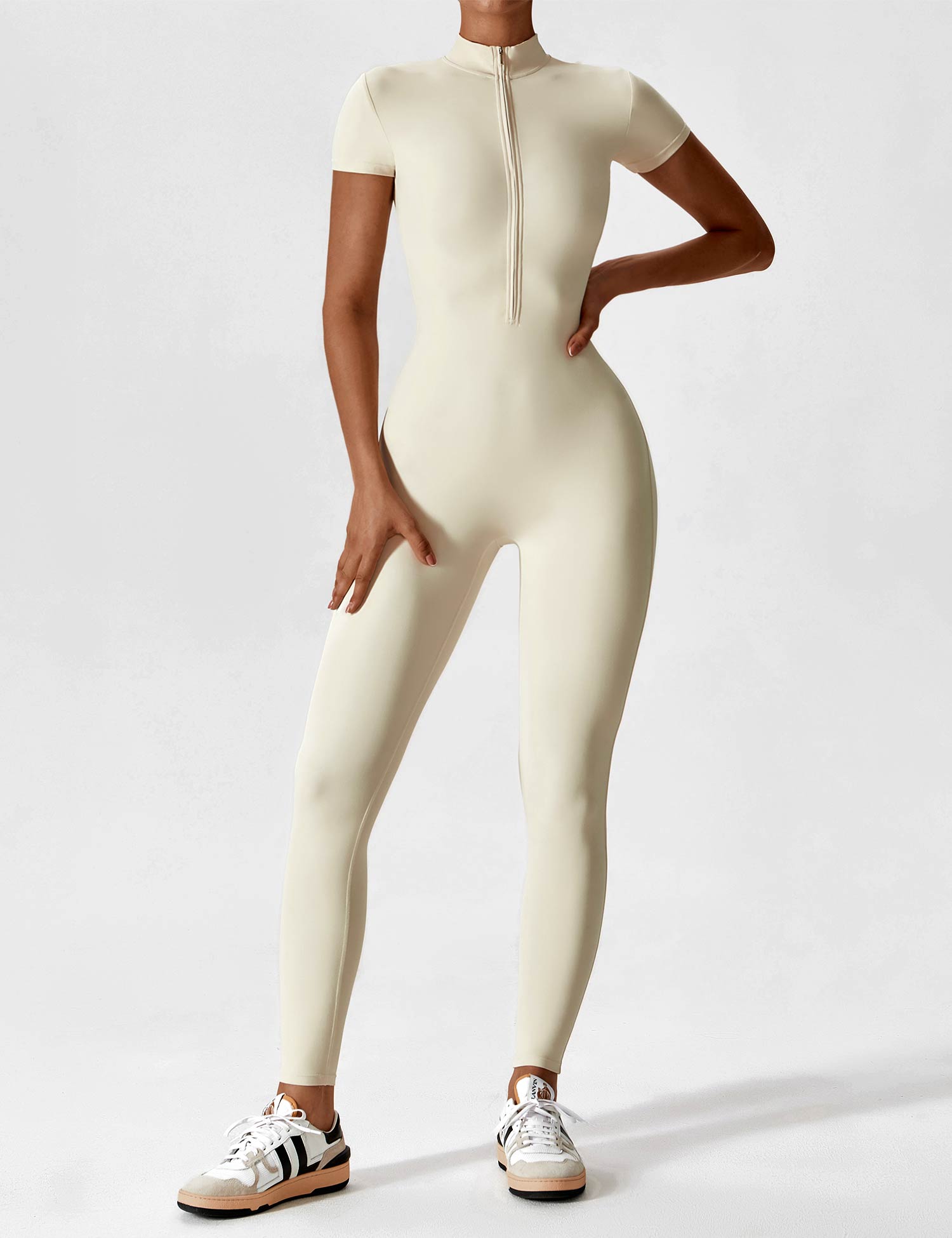 Women’s Bodysuit – Seamless Zip Sculpting Activewear Bodysuit – Lina