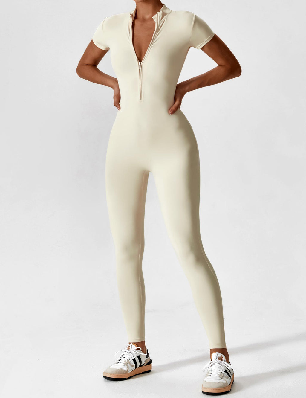 Women’s Bodysuit – Seamless Zip Sculpting Activewear Bodysuit – Lina