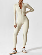 Women’s Bodysuit – Seamless Zip Sculpting Activewear Bodysuit – Lina