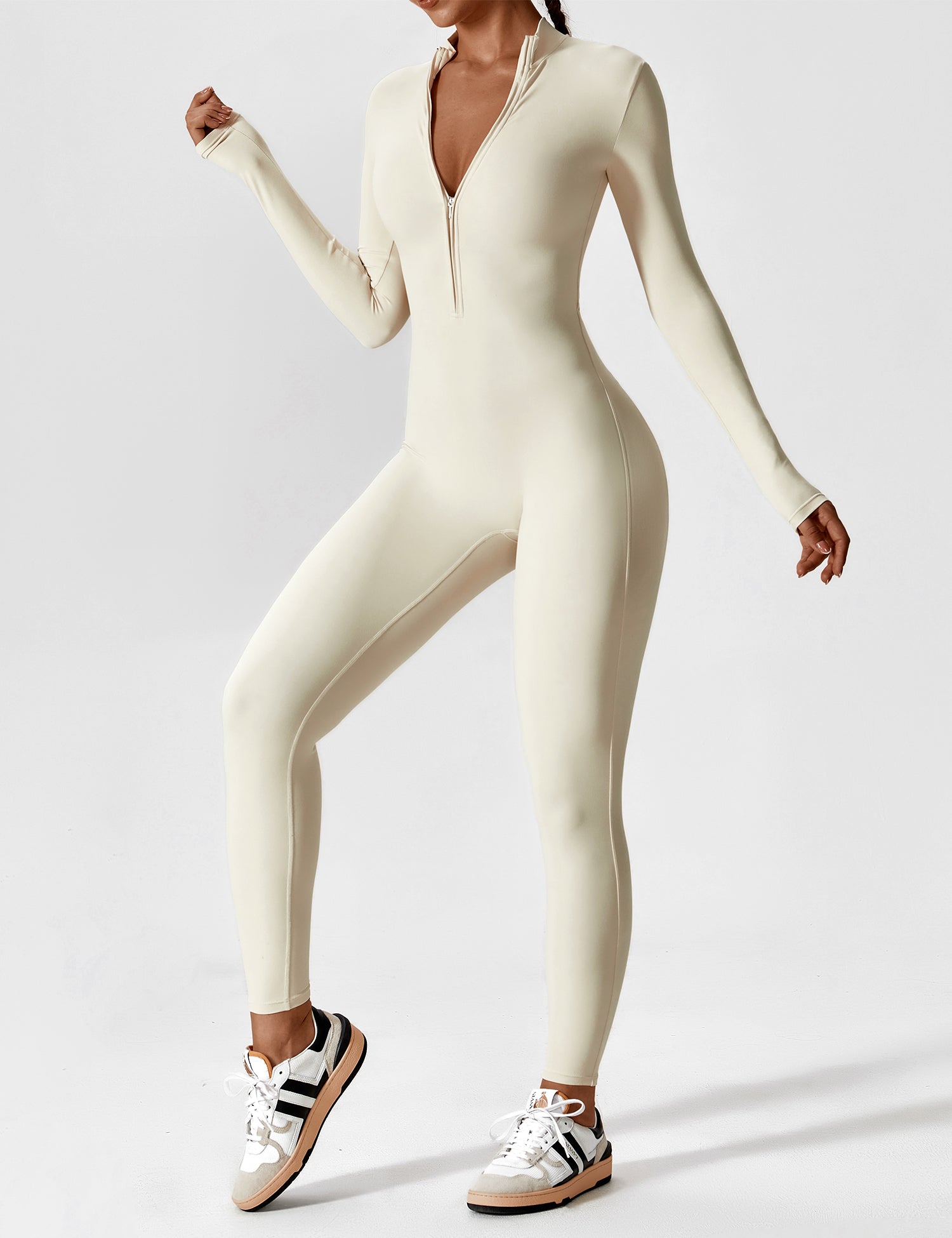 Women’s Bodysuit – Seamless Zip Sculpting Activewear Bodysuit – Lina