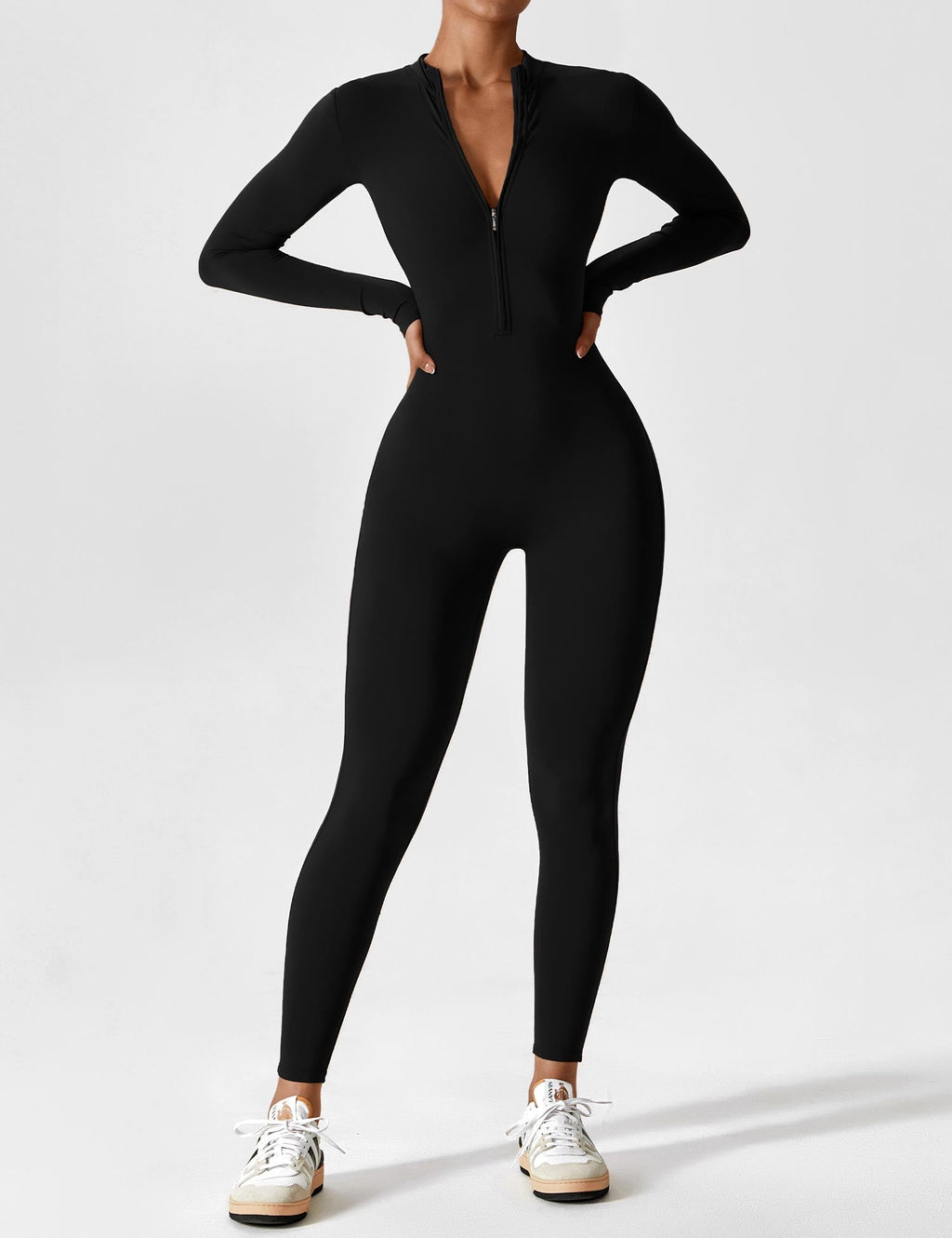 Women’s Bodysuit – Seamless Zip Sculpting Activewear Bodysuit – Lina