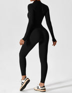 Women’s Bodysuit – Seamless Zip Sculpting Activewear Bodysuit – Lina