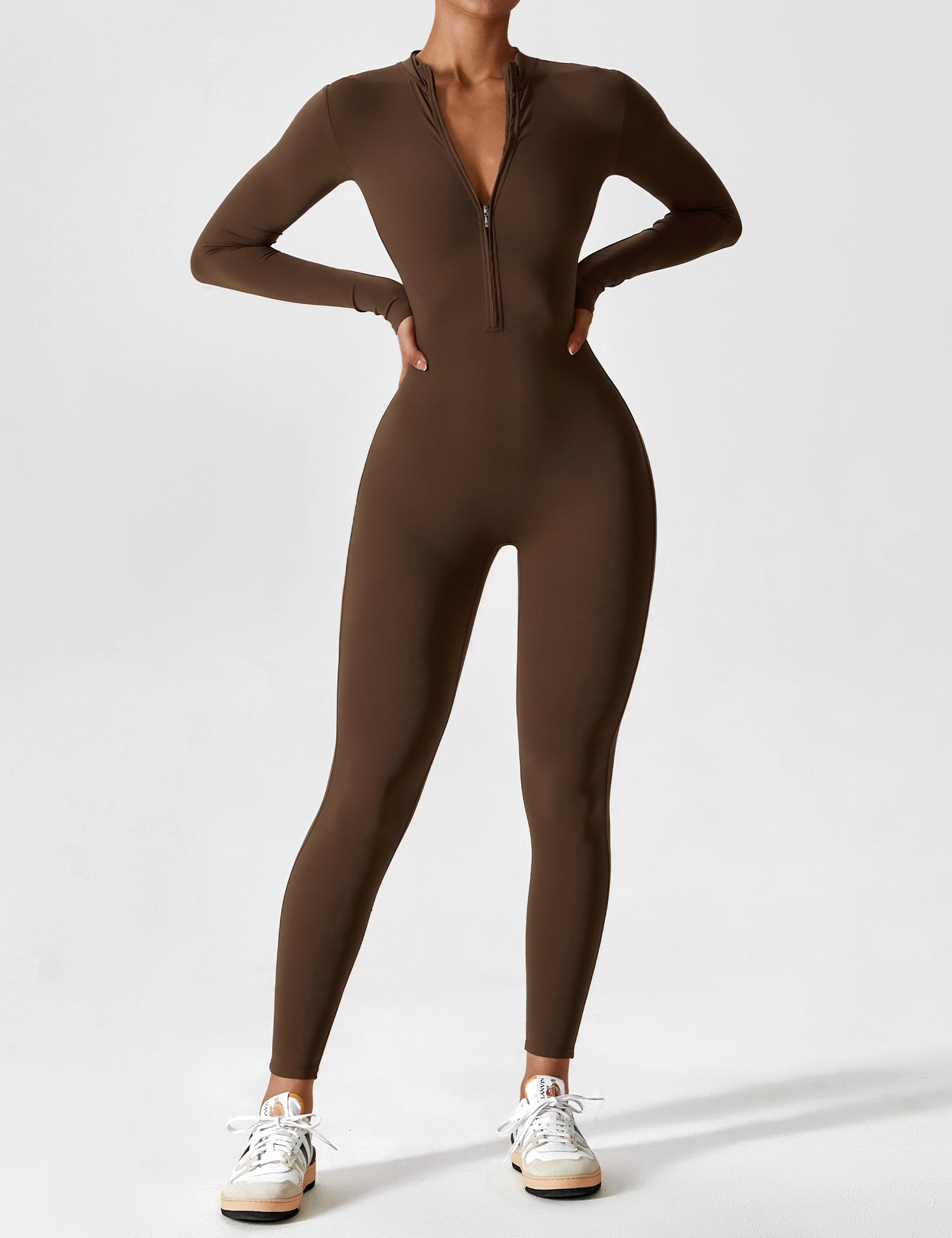 Women’s Bodysuit – Seamless Zip Sculpting Activewear Bodysuit – Lina