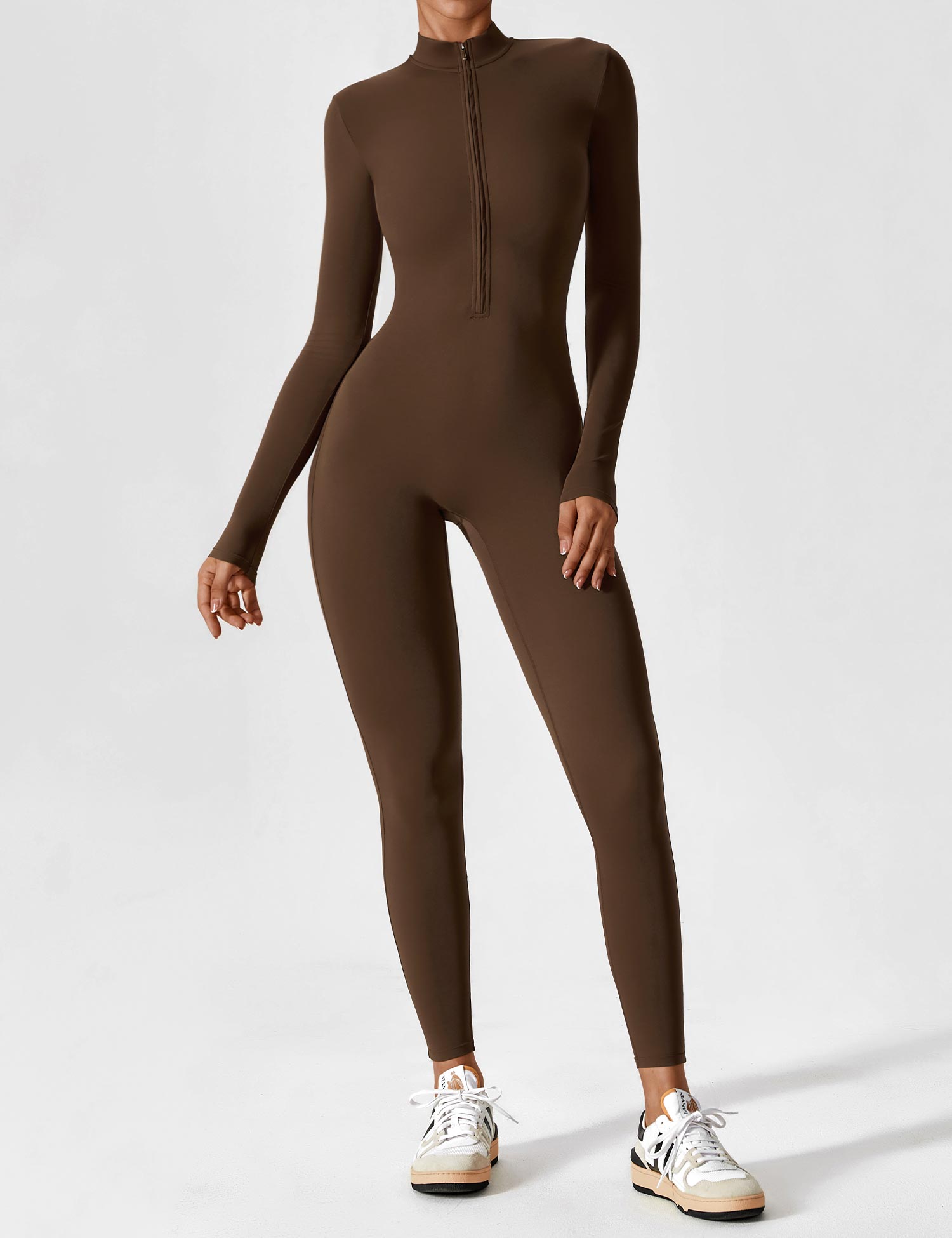 Women’s Bodysuit – Seamless Zip Sculpting Activewear Bodysuit – Lina