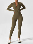 Women’s Bodysuit – Seamless Zip Sculpting Activewear Bodysuit – Lina