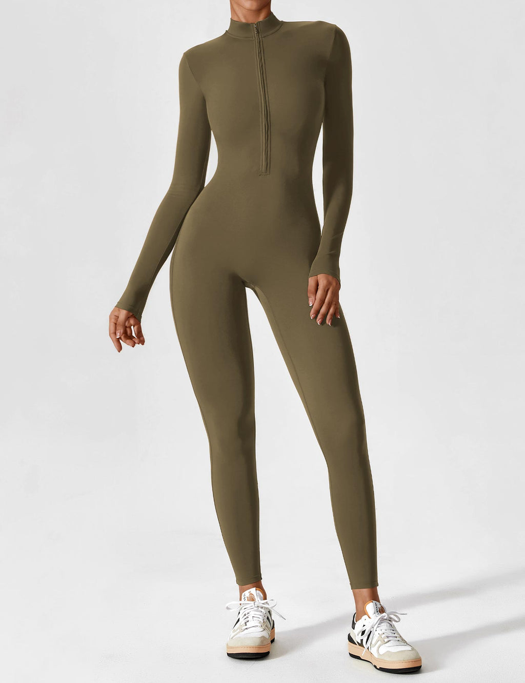 Women’s Bodysuit – Seamless Zip Sculpting Activewear Bodysuit – Lina