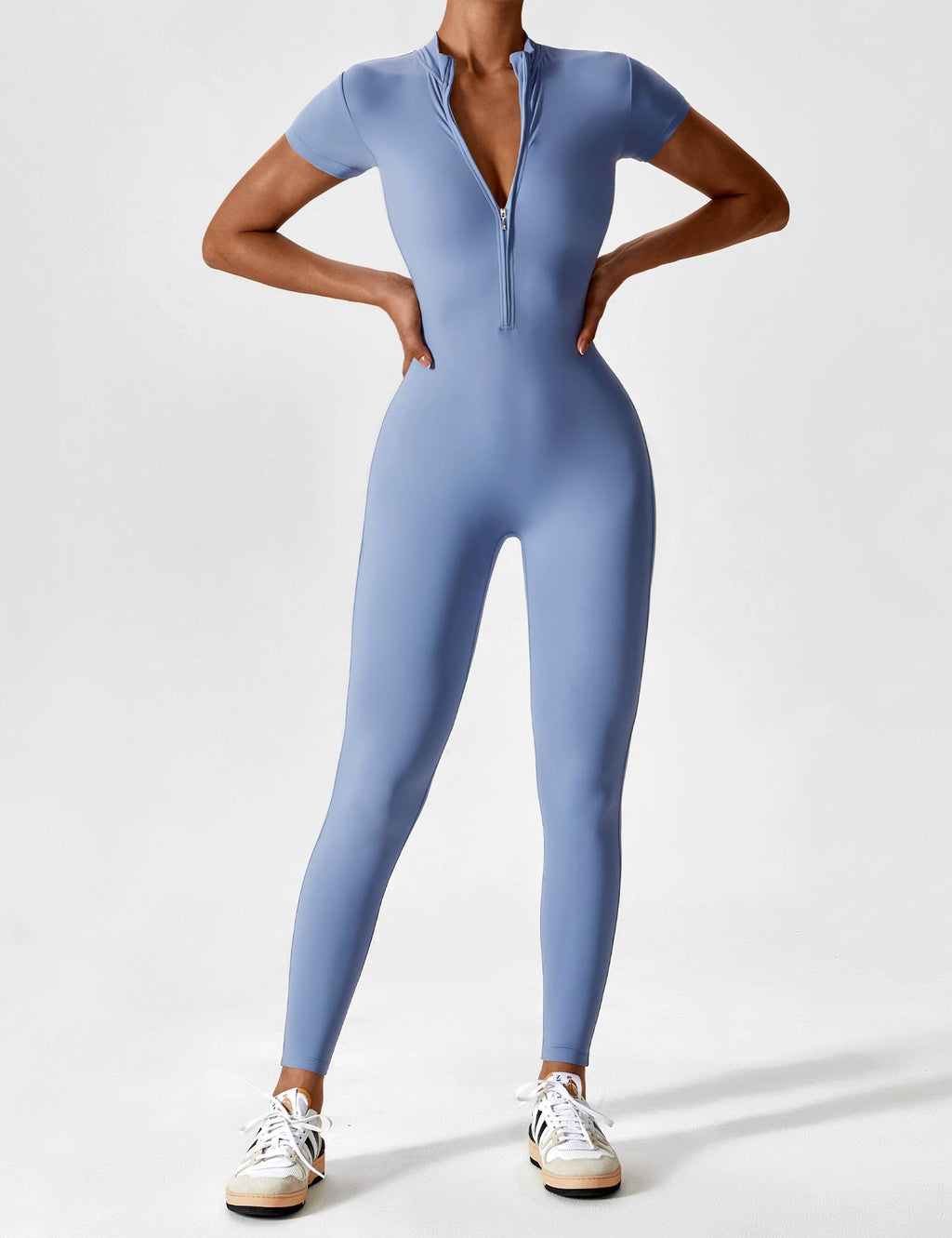 Women’s Bodysuit – Seamless Zip Sculpting Activewear Bodysuit – Lina