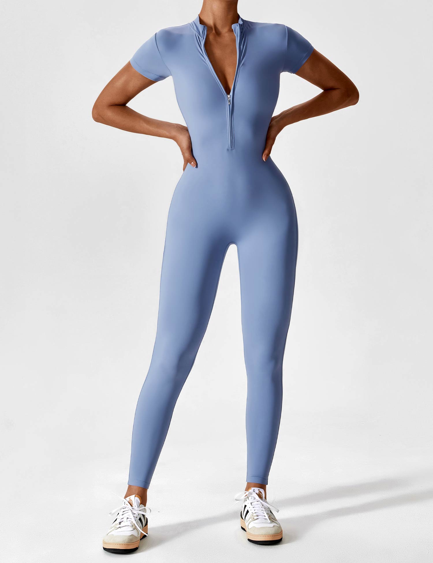 Women’s Bodysuit – Seamless Zip Sculpting Activewear Bodysuit – Lina