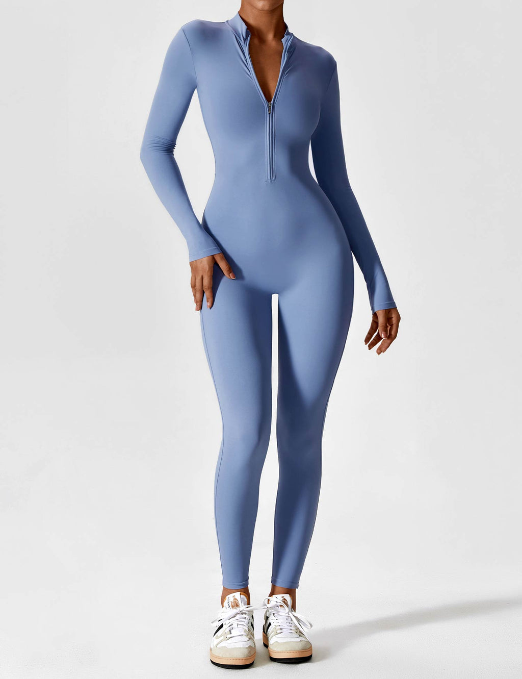 Women’s Bodysuit – Seamless Zip Sculpting Activewear Bodysuit – Lina