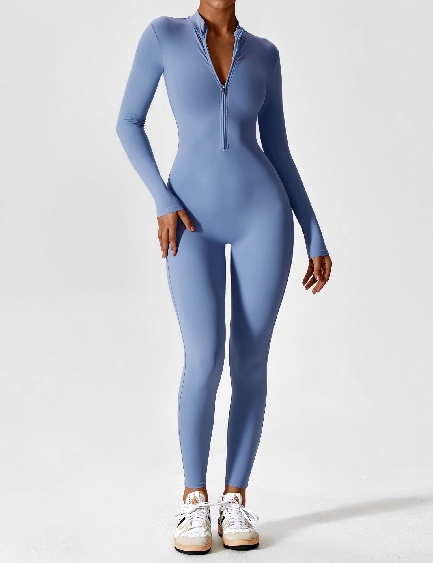 Women’s Bodysuit – Seamless Zip Sculpting Activewear Bodysuit – Lina